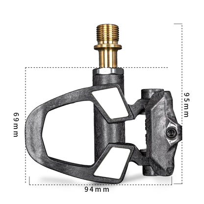 🥇 181g el Par | Pedales KINAN Ultraligeros de Carretera | Eje Titanio y Cuerpo Carbono