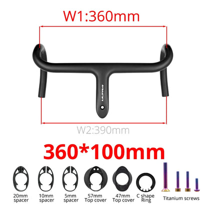 💥 Ultraligero 237g | Manillar Integrado Full Carbono | Cableado Interno Aero Cockpit