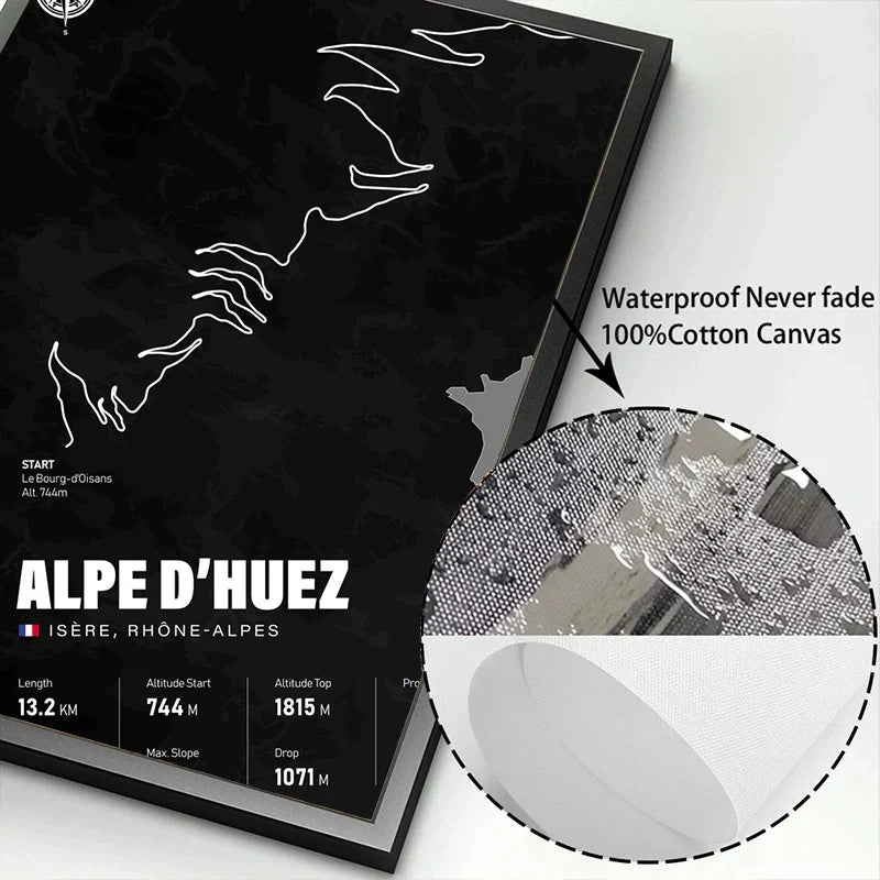 Póster Minimalista – Mapa de Puertos Ciclistas