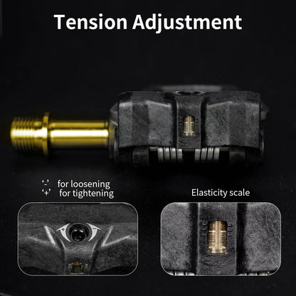 🥇 181g el Par | Pedales KINAN Ultraligeros de Carretera | Eje Titanio y Cuerpo Carbono