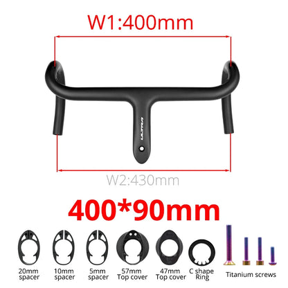 💥 Ultraligero 237g | Manillar Integrado Full Carbono | Cableado Interno Aero Cockpit