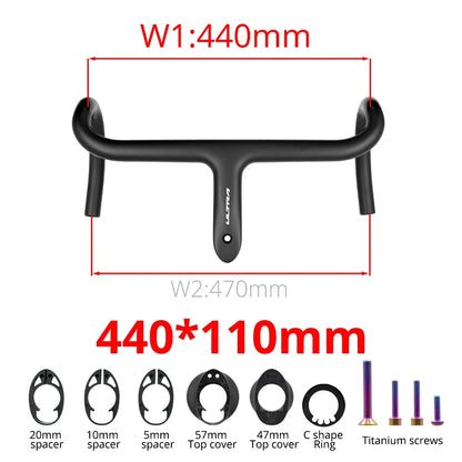 💥 Ultraligero 237g | Manillar Integrado Full Carbono | Cableado Interno Aero Cockpit