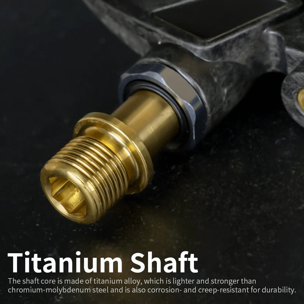 🥇 181g el Par | Pedales KINAN Ultraligeros de Carretera | Eje Titanio y Cuerpo Carbono